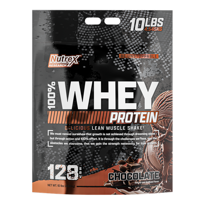 Nutrex Research 100% Whey Protein 10lbs Chocolate - Front