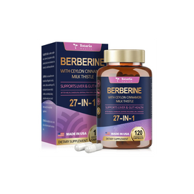 Totaria 27-in-1 Berberine Supplement with Ceylon Cinnamon, Milk Thistle |120 Caps