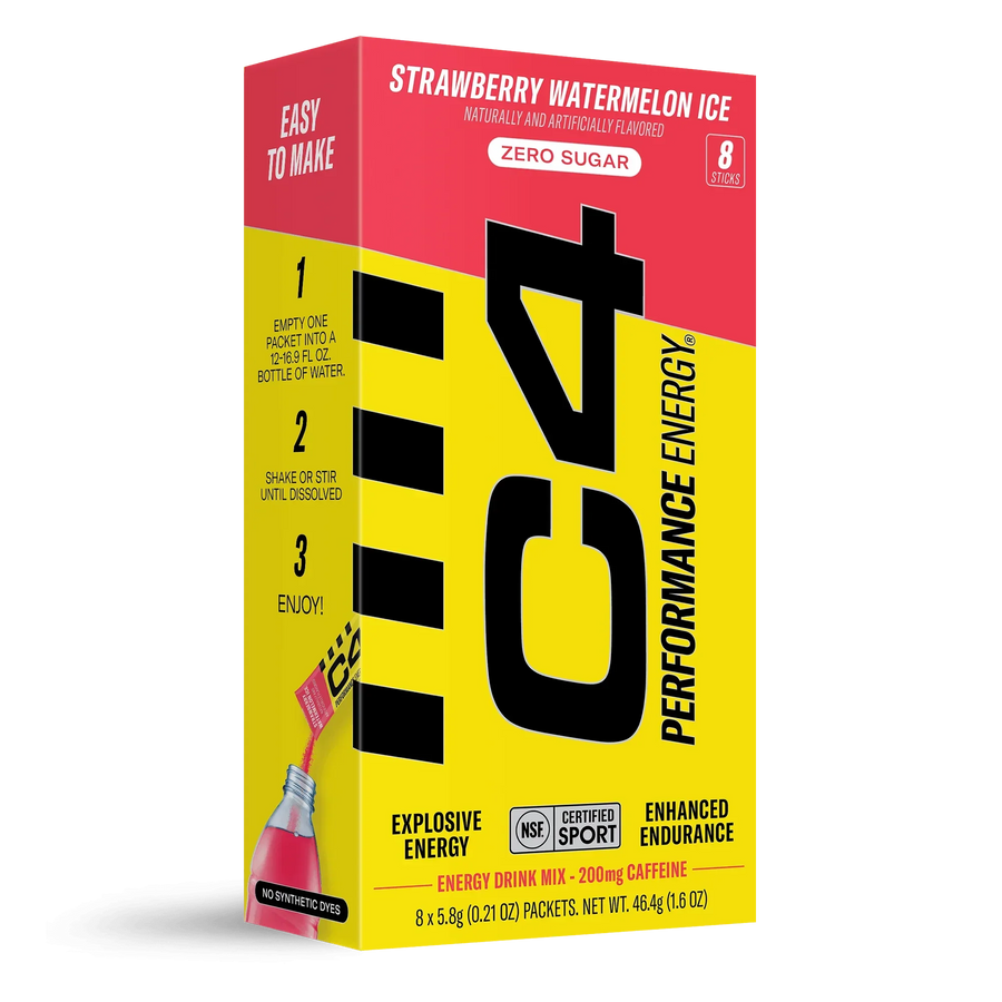 C4 Performance Energy Sticks, 200mg Caffeine, Zero Sugar | 8 Sticks