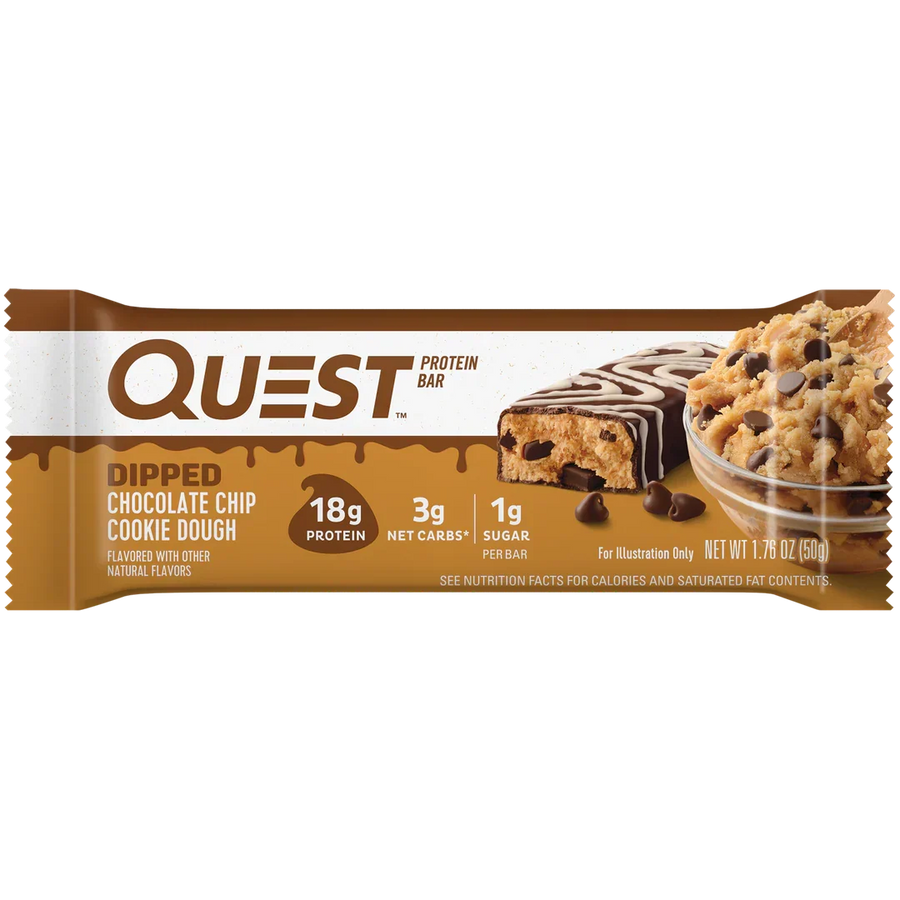 QUEST Dipped Chocolate Chip Cookie Dough Protein Bar (50g)